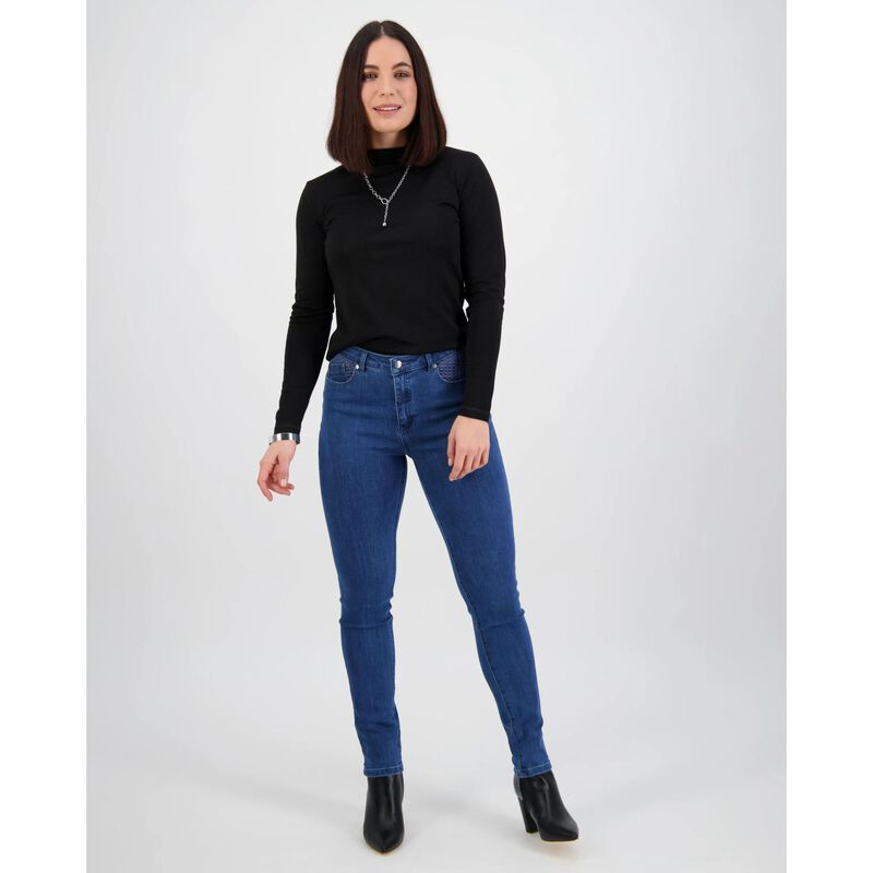 Vassalli Basket Weave Skinny Leg Jean image number 2